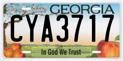GA license plate CYA3717