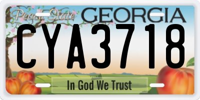 GA license plate CYA3718
