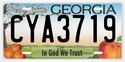 GA license plate CYA3719