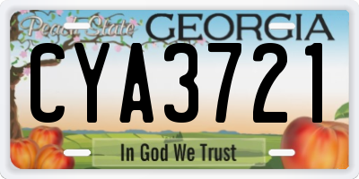 GA license plate CYA3721
