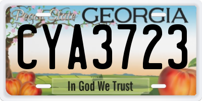 GA license plate CYA3723