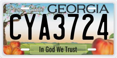 GA license plate CYA3724