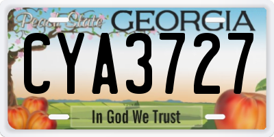 GA license plate CYA3727