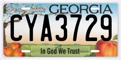GA license plate CYA3729