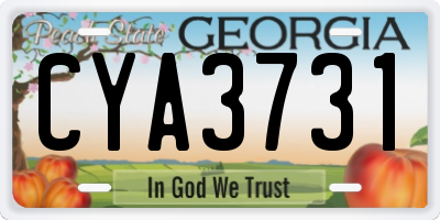 GA license plate CYA3731