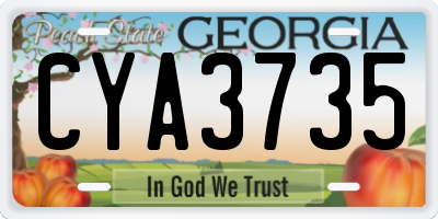 GA license plate CYA3735