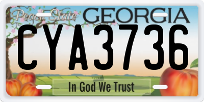 GA license plate CYA3736