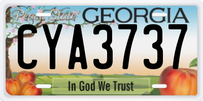 GA license plate CYA3737