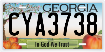 GA license plate CYA3738