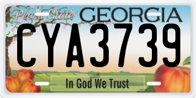 GA license plate CYA3739