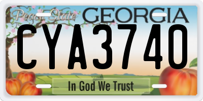 GA license plate CYA3740