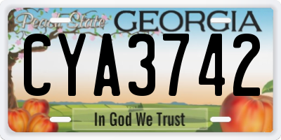 GA license plate CYA3742