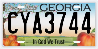 GA license plate CYA3744