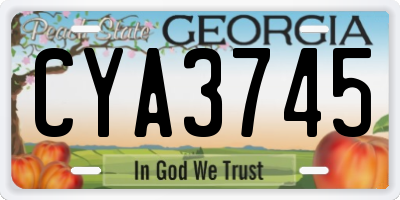 GA license plate CYA3745