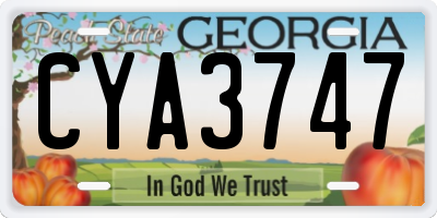 GA license plate CYA3747