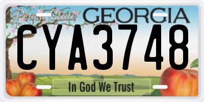 GA license plate CYA3748