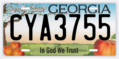GA license plate CYA3755
