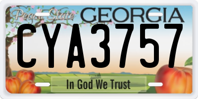 GA license plate CYA3757