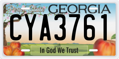 GA license plate CYA3761