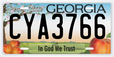 GA license plate CYA3766