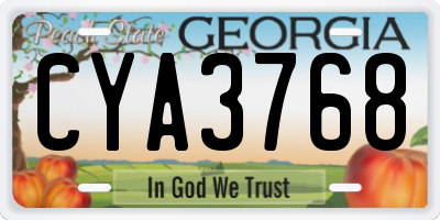 GA license plate CYA3768