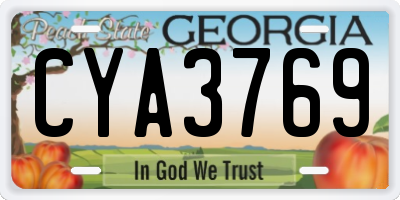 GA license plate CYA3769
