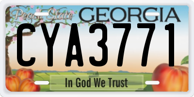 GA license plate CYA3771