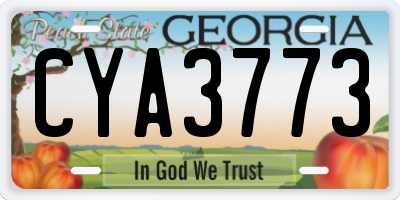 GA license plate CYA3773