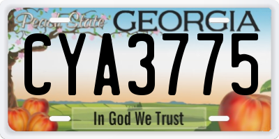 GA license plate CYA3775