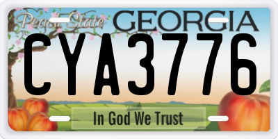 GA license plate CYA3776