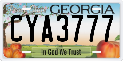 GA license plate CYA3777