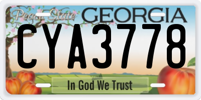 GA license plate CYA3778