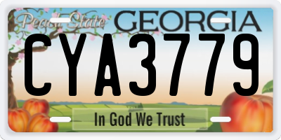 GA license plate CYA3779