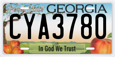 GA license plate CYA3780