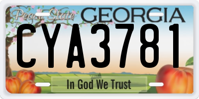 GA license plate CYA3781