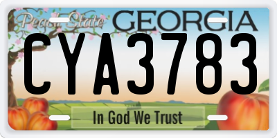 GA license plate CYA3783