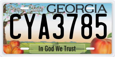 GA license plate CYA3785