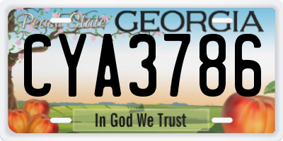GA license plate CYA3786