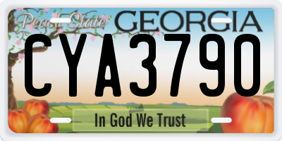 GA license plate CYA3790