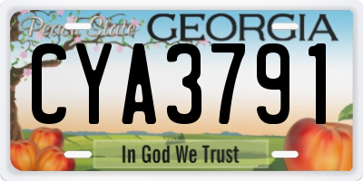 GA license plate CYA3791