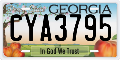GA license plate CYA3795