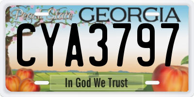 GA license plate CYA3797