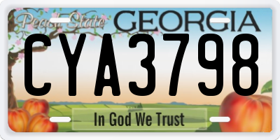 GA license plate CYA3798