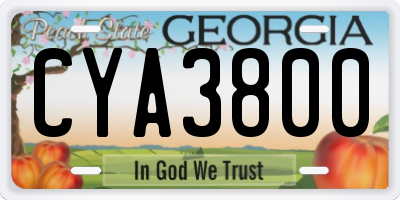 GA license plate CYA3800