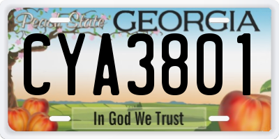 GA license plate CYA3801