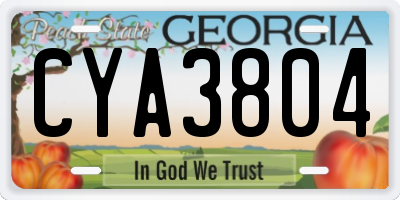 GA license plate CYA3804