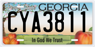 GA license plate CYA3811