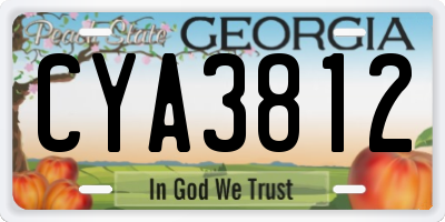 GA license plate CYA3812