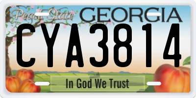 GA license plate CYA3814