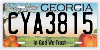 GA license plate CYA3815